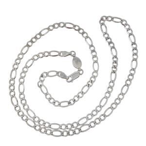 Estate Sterling Silver 925 4.6mm Figaro Chain Necklace 24"